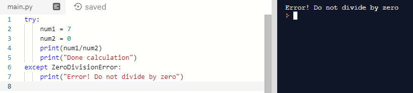 python exception handling