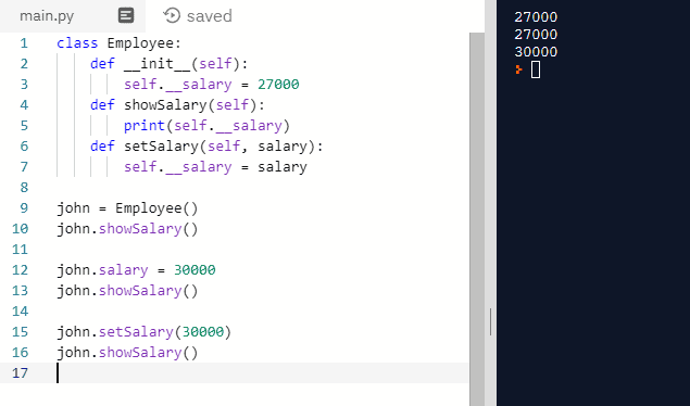 encapsulation in python